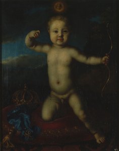 Portret van Tsarevitsj Peter Petrovich van Rusland 1715-1719 als Cupido