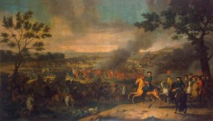 De slag bij Poltava op 27 juni 1709, 1717-1718 door Louis Caravaque