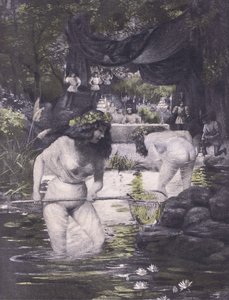 Ginerva en Isotta, illustratie uit Decameron van Boccaccio gepubliceerd door Navarre Society 1930