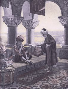 De drie ringen, illustratie uit Decameron van Boccaccio gepubliceerd door Navarre Society 1930