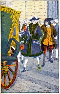 Damiens wacht op het leven van Lodewijk XV door Louis Charles Bombled