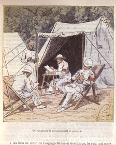Franse oorlogscorrespondenten in Madagaskar ten tijde van de annexatie door Frankrijk 1895-96 door Louis Charles Bombled