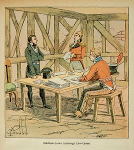 Illustratie van Bombled Louis (1862-1927) uit Graaf Emmanuel de Las Cases (1766-1842): Gouverneur Hudson Lowe (1769-1844) ondervraagt Las Cases, Privécollectie