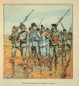 Freesinchers brengen Duitse gevangenen terug in oktober 1870 door Louis Charles Bombled