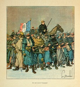 Het leger van de Loire door Eugene Sergent, alias Grenest, geïllustreerd door Louis Bombled (1862-1927) (Frans-Duitse Oorlog; campagne van 1870-1871): Allegorie voor het leger van de Loire 