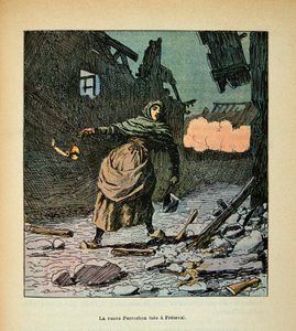 De weduwe Perrochon gedood in Freteval. Gedwongen door de Pruisen om water te halen bij de put met een kaars, zij door Louis Charles Bombled