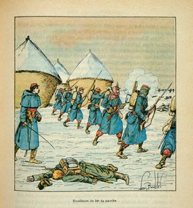 De tirailleurs van de 34e mars bij de gevechten van Poupry in december 1870, gedeeltelijke collectie door Louis Charles Bombled