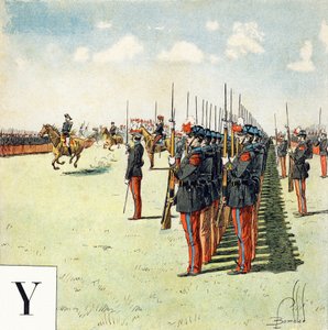Letter Y: studenten van de militaire school van Saint Cyr (Saint-Cyr), 