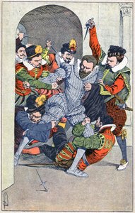 Moord op Henri I, Hertog van Guise, in Blois in 1588 door Louis Charles Bombled