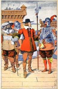 Richelieu bij het beleg van La Rochelle door Louis Charles Bombled