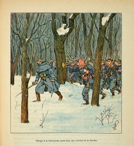Slag bij Le Mans in januari 1871, het laden van de mobiele telefoons van de Sarthe, privécollectie door Louis Charles Bombled