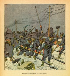 Fontenoy, vernietiging van de spoorweg door Louis Charles Bombled
