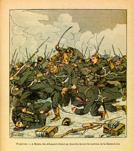 Het oostelijke leger van Eugene Sergeant, geïllustreerd door Louis Bombled: Op 18 januari door Louis Charles Bombled