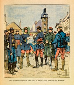 Het Oostelijke Leger van Eugene Sergeant, bekend als Grenest, geïllustreerd door Louis Bombled (1862-1927) (Frans-Duitse Oorlog; campagne van 1870-1871): Slag bij Nuits Saint Georges; Generaal Cremer op het Marcheplein geeft zijn bevelen voor de verdedigin door Louis Charles Bombled