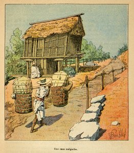 De oorlog in Madagaskar-Anekdotische geschiedenis van de Franse expedities van 1885-1895 door Henri Galli dit Galllichet (1854-1922), geïllustreerd door Louis Bombled (1862-1927): Een Malagassische zaak in de 19e eeuw, Privécollectie door Louis Charles Bombled