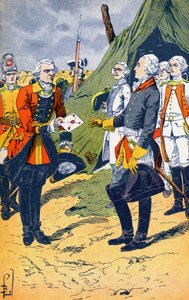 Washington ontvangt de overgave van Yorktown door Louis Charles Bombled