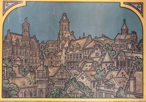 Stationsgebouw (Sint-Pietersstation). Interieur. 1912. De inkomhal. door Louis Cloquet