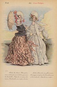 Franse mode: 1837, Louis-Philippe (kleur litho) door Louis Colas