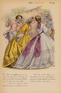 Franse mode: 1860, Napoleon III (kleur litho) door Louis Colas