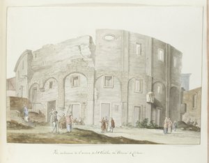 Buitenmuur van oude theater van Catanie (Voyage en Italie, en Sicile et à Malte - 1778) door Louis Ducros