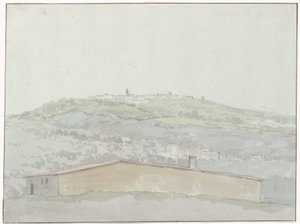 Gezicht op Montefusco (Voyage en Italie, en Sicile et à Malte - 1778) door Louis Ducros