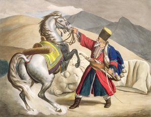 Een Tataar met zijn Paard, gegraveerd door de Thierry Broers, 1825 door Louis Dupré