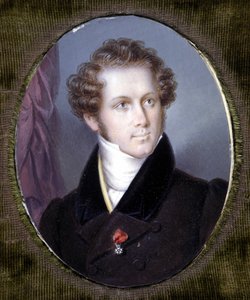 Portret van Vincenzo Bellini (1801 - 1835). Miniatuur van de Dupré. Museo della Scala. Milaan. door Louis Dupré