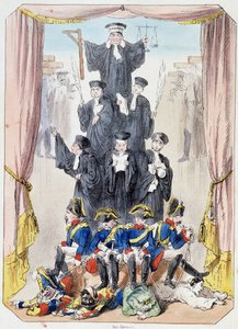 Les litideurs malgre eux - Lithografie, afkomstig uit Theatre des marionnettes du jardin des Tuileries, tekst en tekening door Louis Edmond Duranty (1833-1880), Parijs door Louis Edmond Duranty