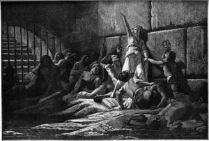 Gravure die Velleda, profetes van de Germanen, afbeeldt, naar een schilderij van Edouard Fournier in 1887 door Louis Edouard Paul Fournier