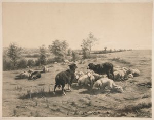 De schapen door Louis Emmanuel Soulange Teissier