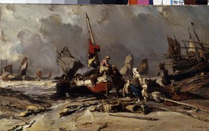 ""Na de storm"" door Louis Eugene Gabriel Isabey