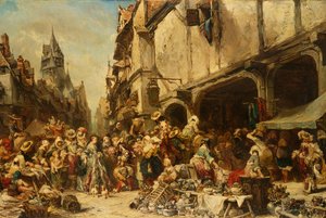 De Markt door Eugene Isabey