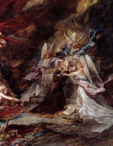 De verleiding van Sint Antonius (detail) door Louis Eugene Gabriel Isabey