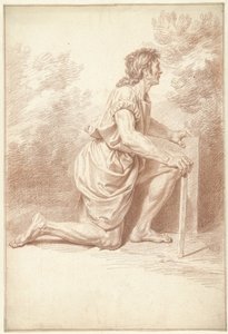 Knielende man, naar rechts door Louis Fabritius Dubourg