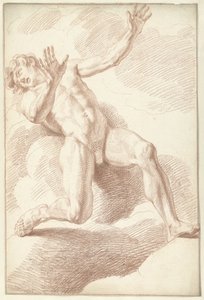 Mannelijk naakt, achteroverliggend door Louis Fabritius Dubourg
