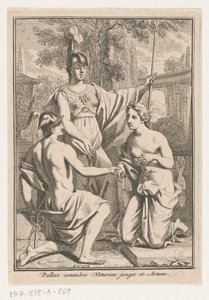 Minerva herenigd Mercurius en de personificatie van de natuur door Louis Fabritius Dubourg