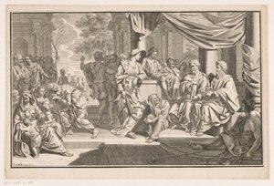 Paulus en Barnabas predikend voor de tempel door Louis Fabritius Dubourg