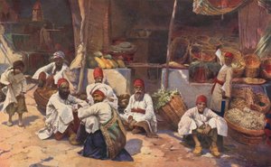 Een Perzische Winkel (kleur litho)