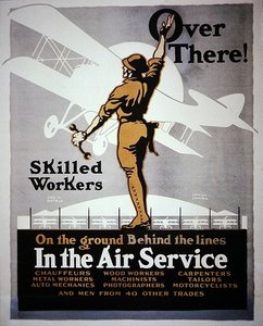 Vaardige Arbeiders Achter de Linies in de Luchtmacht, Eerste Wereldoorlog wervingsposter