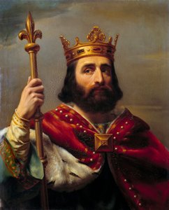 Portret van Pepijn III, bekend als Pepijn de Korte door Louis Félix Amiel