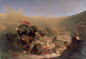 De christenen voor de beesten geworpen door de Romeinen