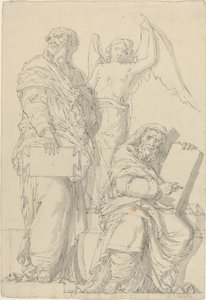 De Profeten Hosea en Jona door Louis Felix de La Rue after Raphael