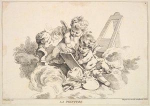 Schilderij door Louis Felix de la Rue