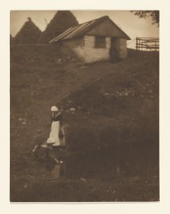 [Twee jonge meisjes in een landschap]