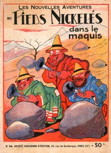 Omslag van een stripalbum van Louis Forton: Les Pieds Nickeles dans le maquis door Louis Forton