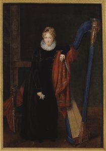 Portret van een dame met een harp