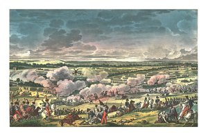 Slag bij Mont-Saint-Jean, bekend als Waterloo, 18 juni 1815, ca. 1850 door Louis Francois Couche