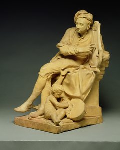 George Frederick Handel (1685-1759) model voor een marmeren standbeeld nu in het Victoria en Albert Museum, 1738
