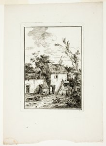 Verticaal landschap door Louis Gabriel Moreau