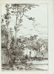 Verlaten Park door Louis Gabriel Moreau the Elder